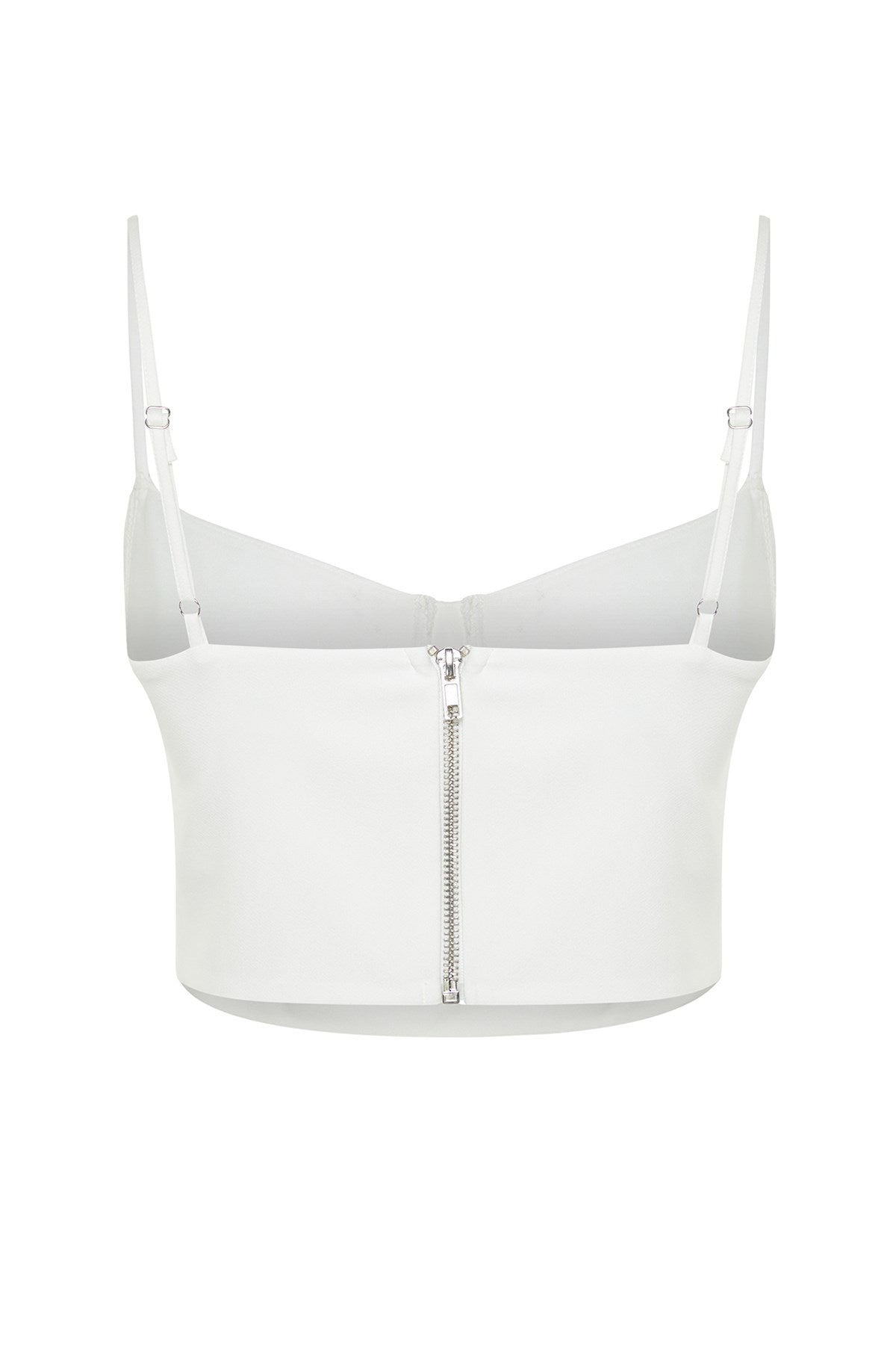 Birdal White Crop Woven Bustier Tprss24bs00006