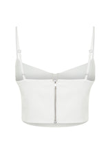 Birdal White Crop Woven Bustier Tprss24bs00006