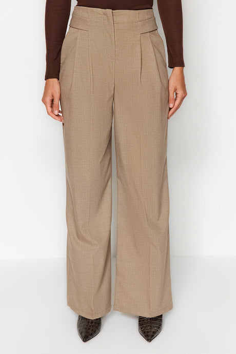 Beige Wide Leg/wide Leg Woven Pants Twoaw24pl00129