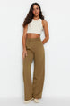 Black Wide Leg Wide Leg Woven Pants Twoaw22pl0263