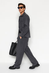 Black Mens Wide Leg Cache Pants Tmnaw24pl00011