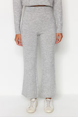 Grey Soft Textured Basic Knitwear Bottom-top Suit Twoaw24au00100