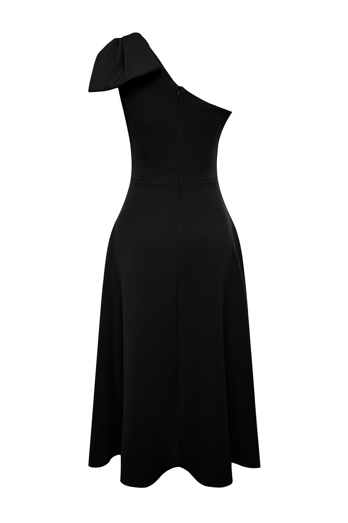 Black Bow Detailed Elegant Evening Dress Tprss24el00105