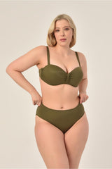 Women's Mint Green Plus Size Thick Strapless Bikini Set 20231988