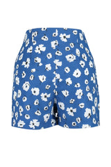 Blue Floral Pattern Woven Shorts Skirt Twoss24sr00011