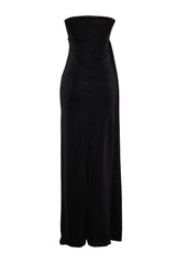 Black Glitter Knitted Long Night Evening Dress Tprss24ae00093