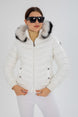 Women's Short Removable Fur Hooded Padded Water Repellent Inflatable Coat 8637 Gfx8637