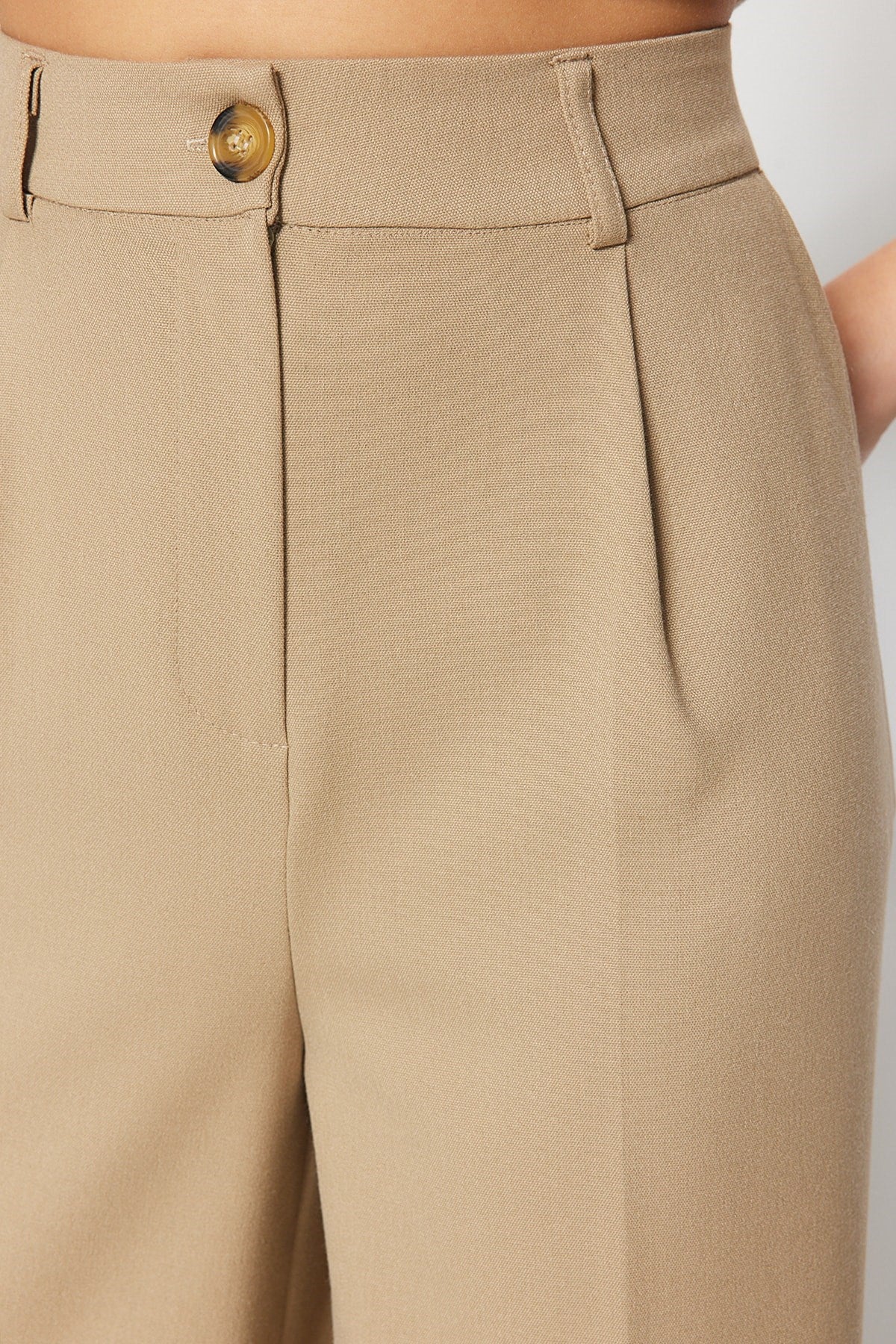 Khaki Ironed Wide Leg/wide Leg Woven Pants Twoss23pl00326