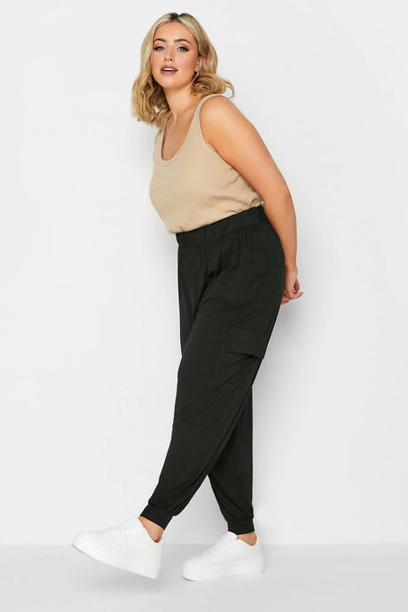 Lycra Stretch Fabric Cargo Pants With Plus Size Leg Elastic Pockets 143449 Byk-23y-143449