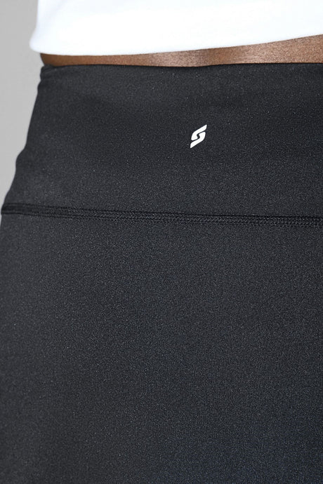 Black Reflector Printed 2 Layer Inside Shorts Pocket Tennis Knitted Sports Shorts Skirt Thmss23sr000