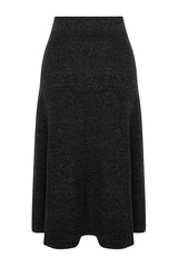 Anthracite High Waist Flared Form Chunky Knit Skirt Twoaw24et00249