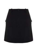 Black Pocket Detailed Woven Shorts Skirt Twoss24sr00111