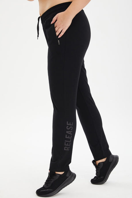 Women Navy Blue Plus Size Woven Tight Leg Outdoor Tracksuit Bottoms 0806 Tb23wl05s0806-1