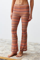 Geometric Pattern Knitted Knitwear Look Pants Tbess24pl00000