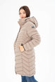 Women Long Removable Hooded Padded Water Repellent Inflatable Coat 8642 Gfx8642