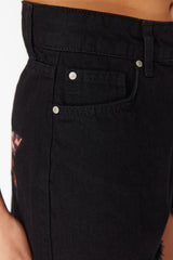 Ecru Denim Embroidered Denim Shorts & Bermuda Tbess24sr00007