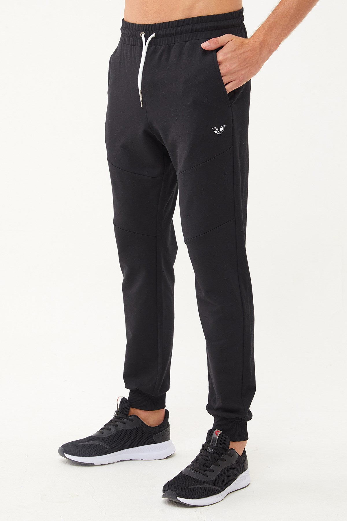 Mens Black Organic Cotton Sports Sweatpants 0808 Tb23my05s0808-1