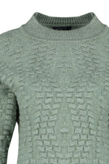 Mint Soft Textured Crew Neck Knitwear Sweater Twoaw24kz00111