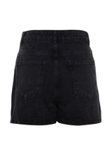 Black Mini Denim Shorts Skirt Twoss23sr00190