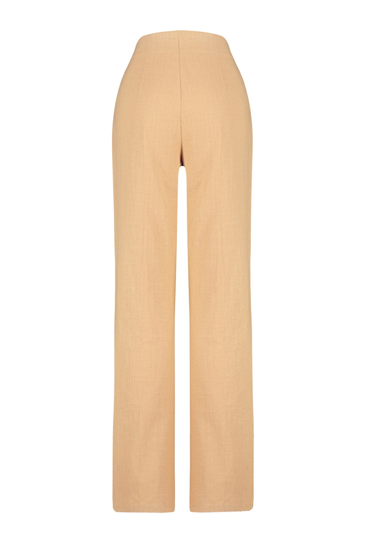 Camel Premium Straight/straight Cut Linen Woven Pants Twoss24pl00079