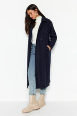 Brown One-button Lined Coat Tctaw23kb00012