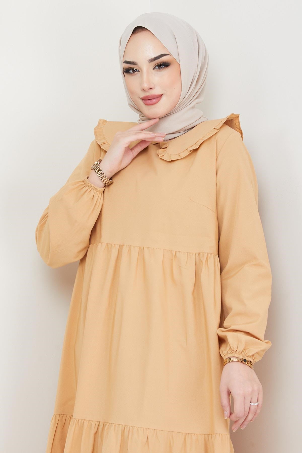 Baby Collar Burkini Dress Brown 2080