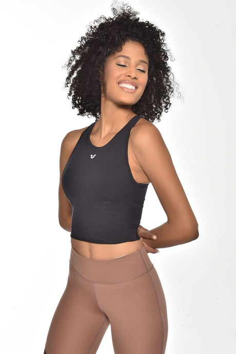 Black Women's Crew Neck Booster Backed Sports And Daily Backed Crop Top Body Bra 9209 Tb20wf16w9209-