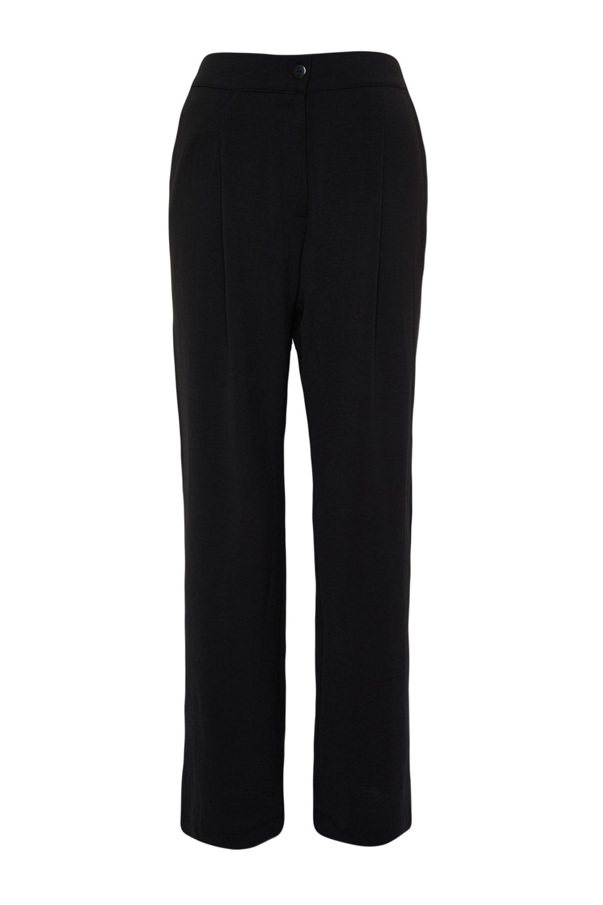 Black High Waist Pleated Woven Pants Tbbss22pl0448