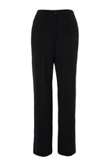 Black High Waist Pleated Woven Pants Tbbss22pl0448