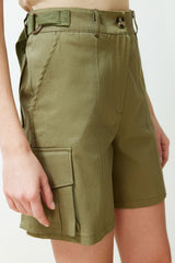 Khaki Cargo Pocket Woven Shorts Twoss24sr00068