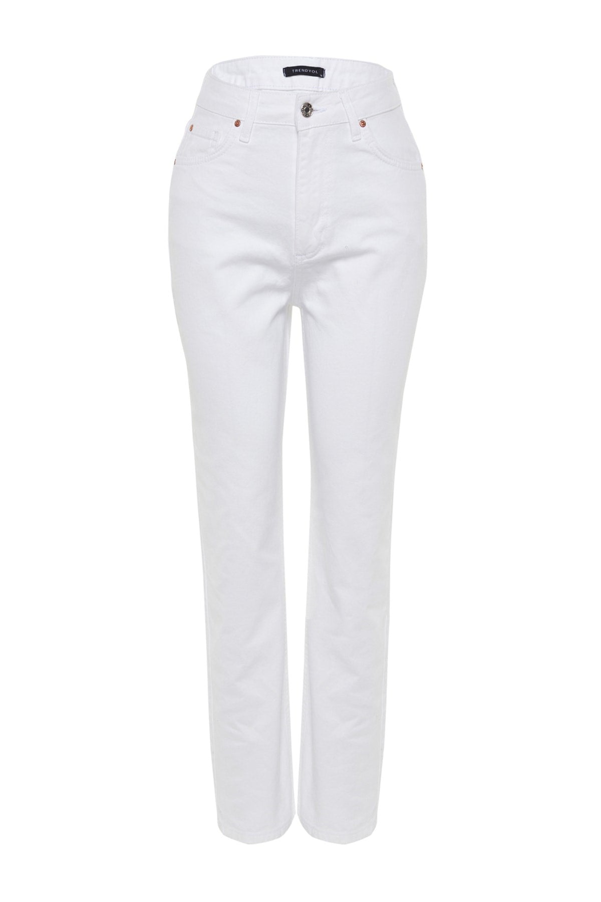 White High Waist Straight Jeans Twoss23je00235