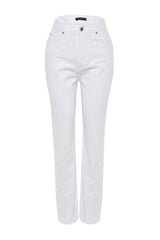 White High Waist Straight Jeans Twoss23je00235