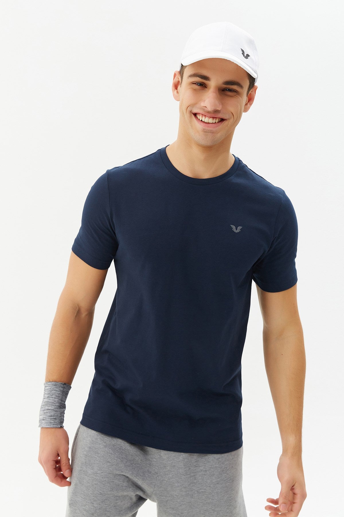 Black Men's Crew Neck 100% Cotton Solid Color Short Sleeve Basic Casual And Sports T-shirt 8766 Tb21