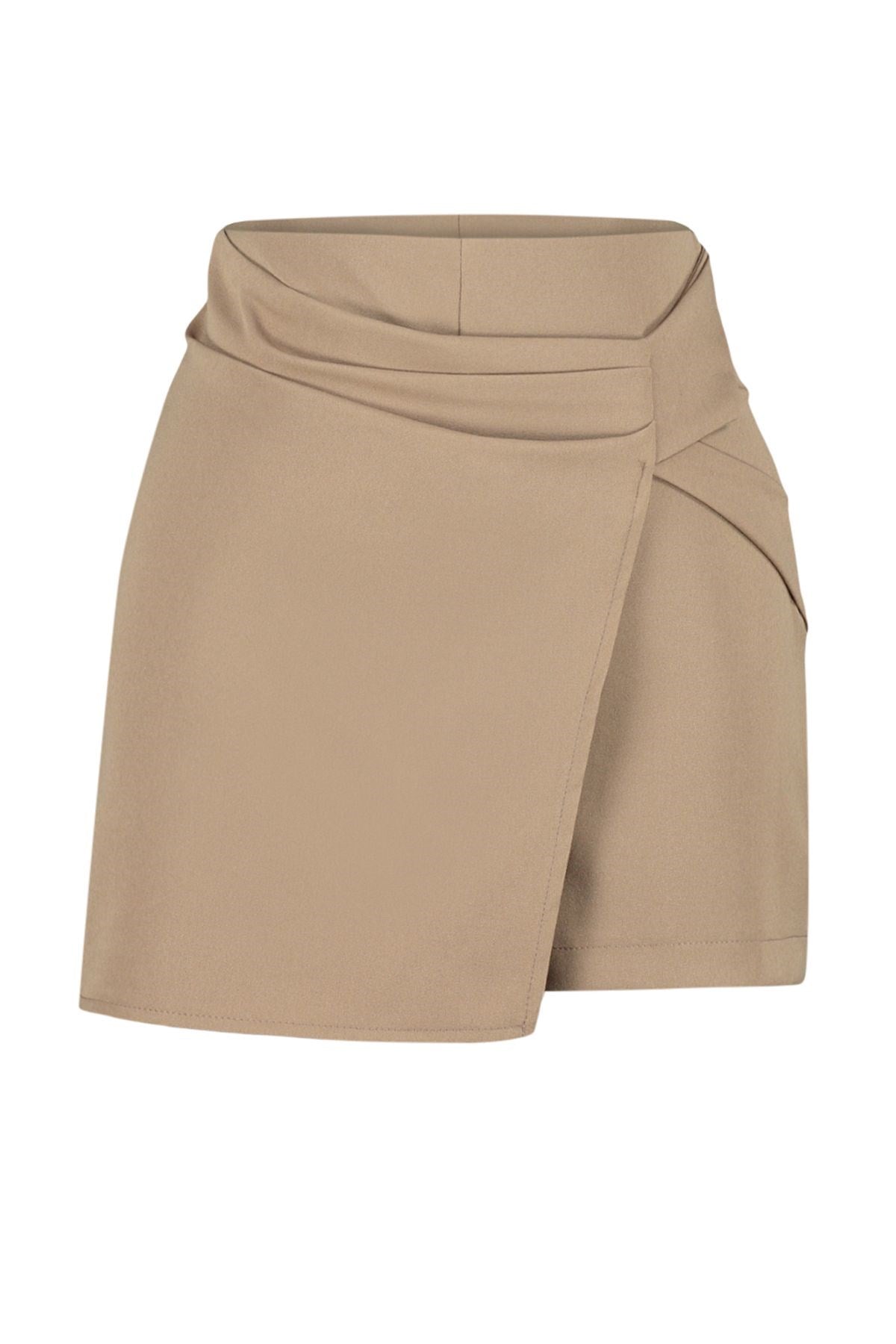 Mink Knot Detailed Woven Shorts Skirt Twoss24sr00005