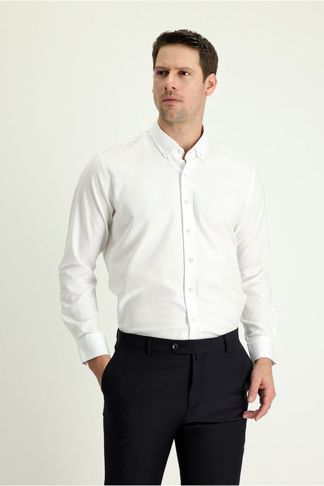 Long Sleeve Slim Fit Oxford Cotton Shirt 469295