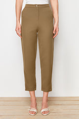 Khaki Cigarette Butt Stitched Woven Pants Twoss24pl00124