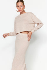 Knitted Bottom Top Suit With Anthracite Matching Fabric Twoaw24au00071