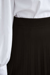 Luisa Waist Rubber Pleated Skirt - Black Ms00mb8110