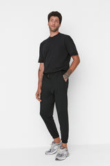 Black Men's Basic Oversize Fit Sweatpants Sweatpants Tmnaw22ea0160