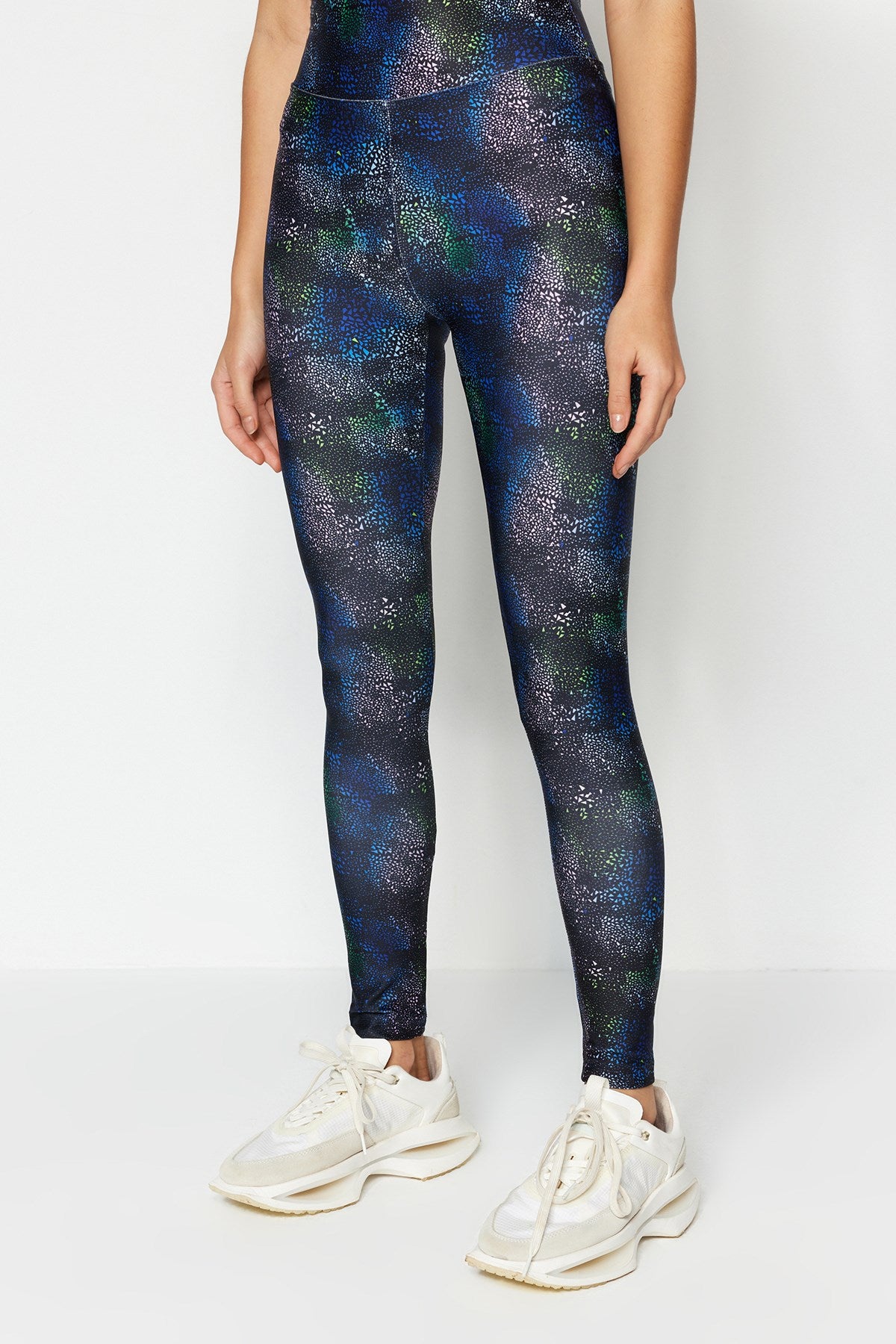 Dark Gray Booster Print Full Length Sports Leggings Twoss20ta0089