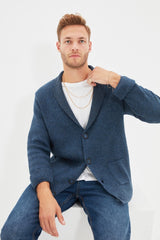 Anthracite Men's Regular Fit Men's Collar Knitwear Cardigan Tmnaw22hi0140