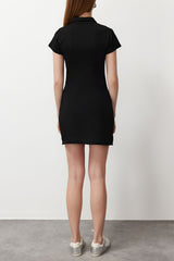 Black Regular Knitted Dress Tedss24el00045