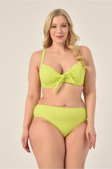 Women's Plus Size Mint Coated Bow Balen Bikini Set 20232007