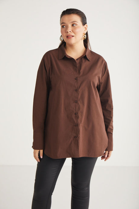 Amarabb Boyfriend Loose Single Plus Size Shirt Amarabb01112023