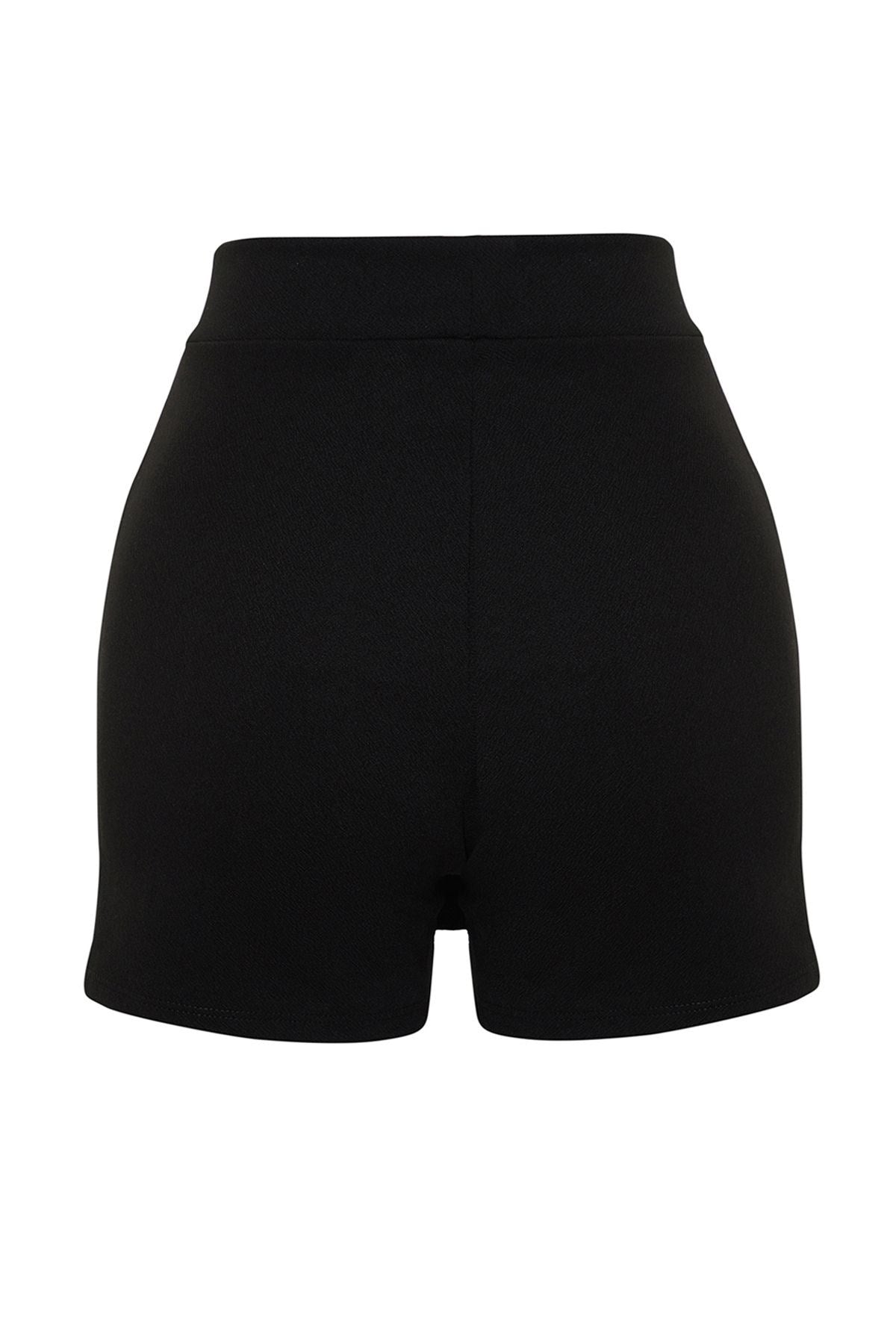 Black Slit Flexible Mini Skirt Twoss24et00212