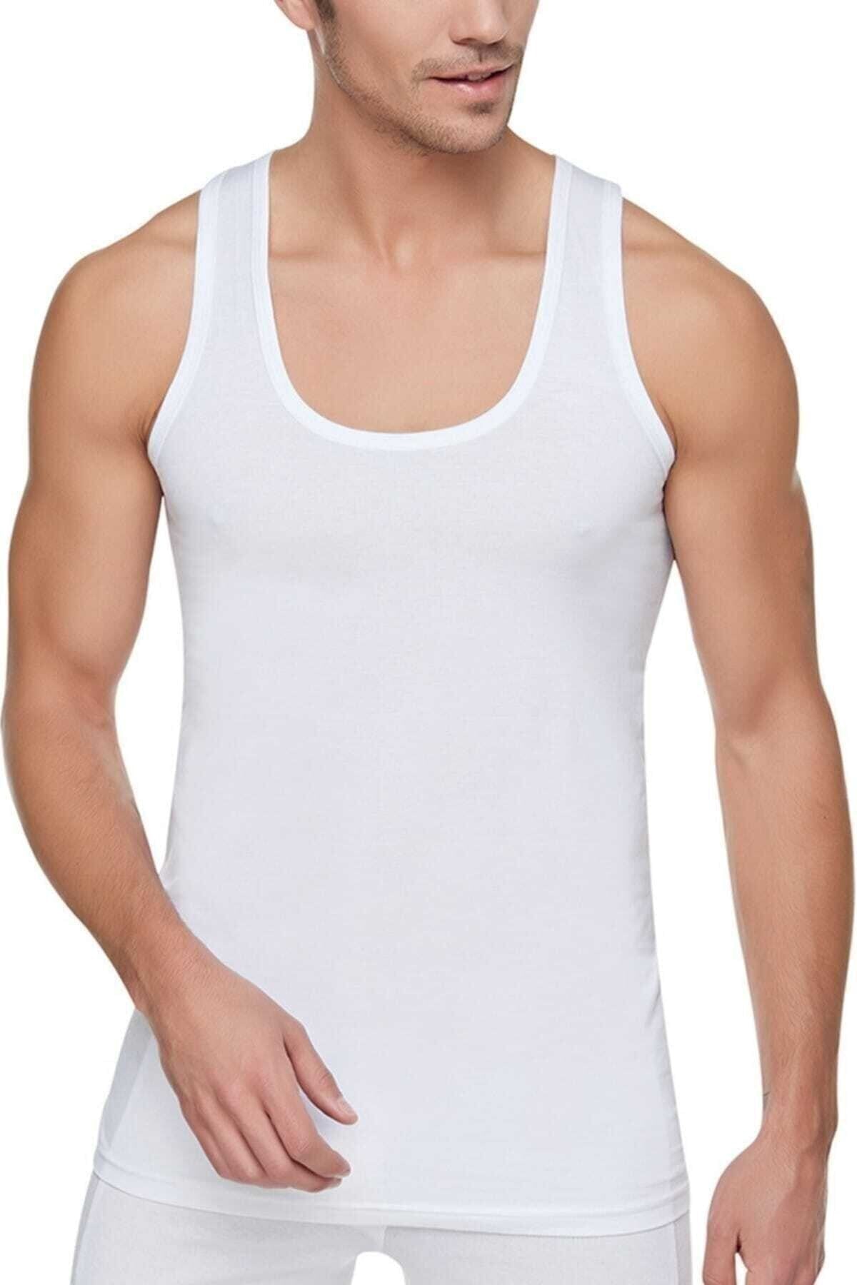 Men's White 3 Pack Cotton Combed Tank Top Elf568passion101ccm3