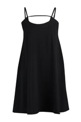 Black Casual Cut Halter Neckline Detailed Mini Woven Dress Twoss22el00594