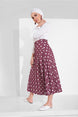 Women's Ecru (mint-cream) Polka Dot Pattern Skirt 9161 Tyc00058456915