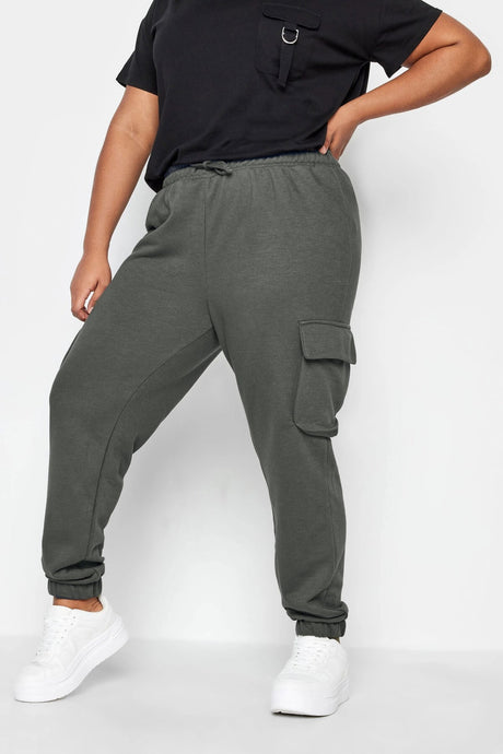 Plus Size Jogger Pants With Elastic Waist Pockets 143569 Byk-23y-143569