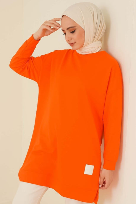 Women's Seasonal Loose Crew Neck Long Burkini Tunic Long Sport Model Seasonal Tunic B102